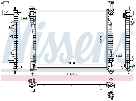 Radiador de esfriamento de motor 61032 Nissens