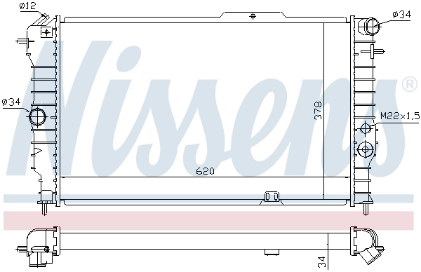 Radiador de esfriamento de motor 630631 Nissens