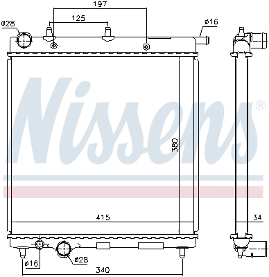 Radiador de esfriamento de motor Nissens 61279