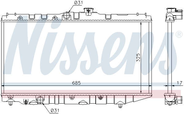 Radiador de esfriamento de motor 64718 Nissens