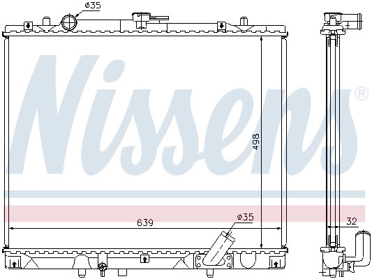 Radiador de esfriamento de motor Nissens 62895A
