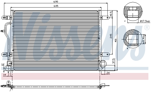 94665 Nissens Radiador de aparelho de ar condicionado