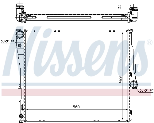 Radiador de esfriamento de motor Nissens 60803A