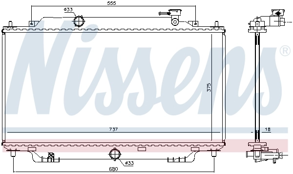 Radiador de esfriamento de motor 68555 Nissens