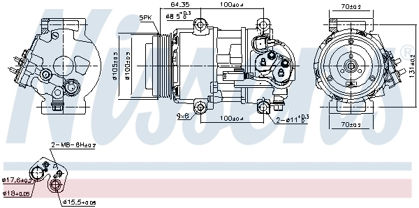 Compressor de aparelho de ar condicionado 89089 Nissens