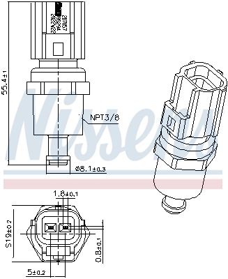 Sensor de temperatura do fluido de esfriamento Nissens 207057