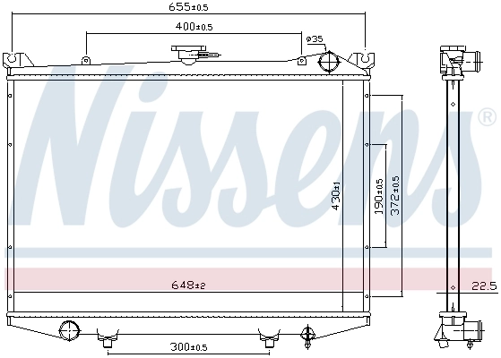 Radiador de esfriamento de motor 62988 Nissens