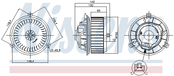 Motor de ventilador de forno (de aquecedor de salão) 87249 Nissens