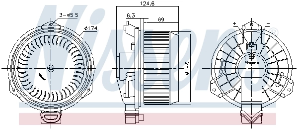 Motor de ventilador de forno (de aquecedor de salão) Nissens 87727
