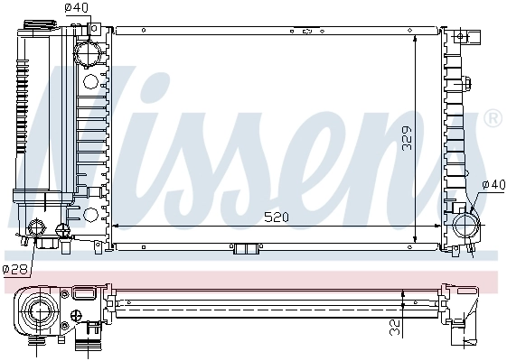 Radiador de esfriamento de motor 60736A Nissens