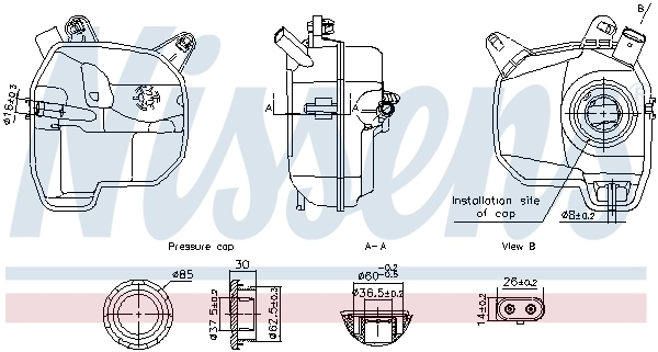 Tanque de expansão do sistema de esfriamento 996380 Nissens