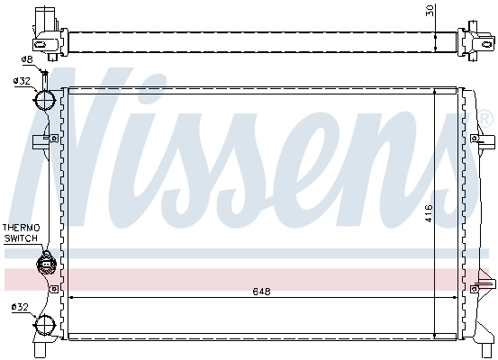 Radiador de esfriamento de motor Nissens 65296