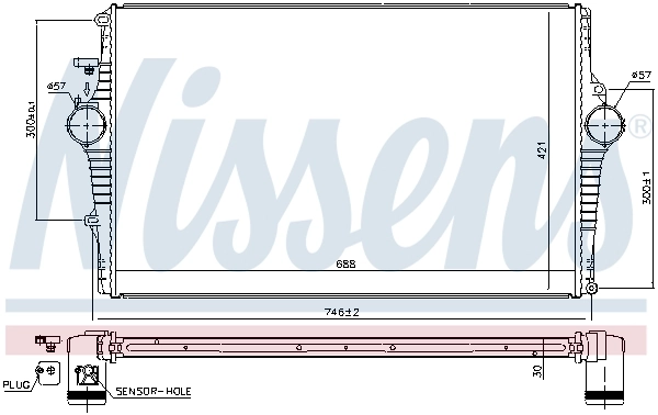 969001 Nissens Radiador de intercooler