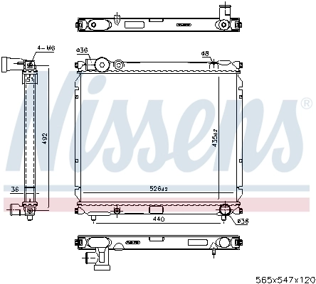 Radiador de esfriamento de motor 1770086CC0 Suzuki