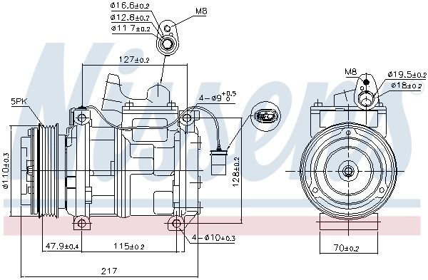Compressor de aparelho de ar condicionado 89147 Nissens