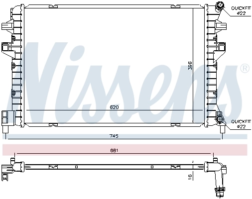 Radiador de esfriamento de motor adicional 65306 Nissens