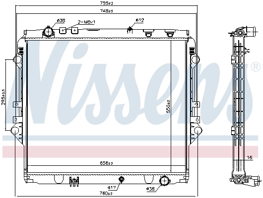 Radiador de esfriamento de motor 606069 Nissens
