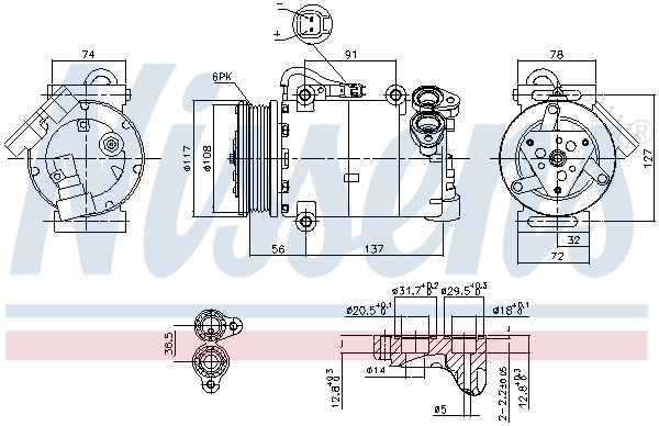 890040 Nissens Compressor de aparelho de ar condicionado