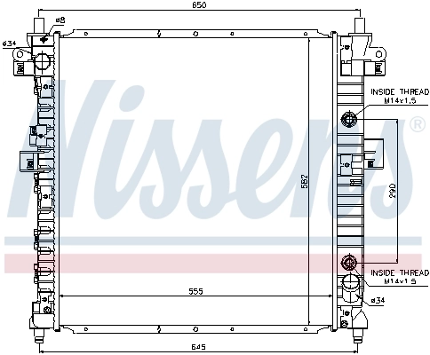 Radiador de esfriamento de motor Nissens 64326