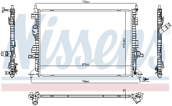  Radiador de esfriamento de motor Ford Focus IV hatchback (HN) (2018 - 2026) IV