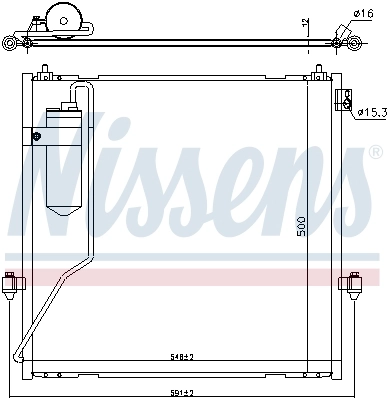 Radiador de aparelho de ar condicionado 940472 Nissens