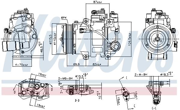  Compressor de aparelho de ar condicionado Subaru Outback III carrinha (B13, BP) (2003 - 2009) III