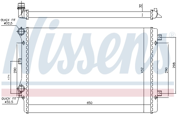 Radiador de esfriamento de motor 65279A Nissens