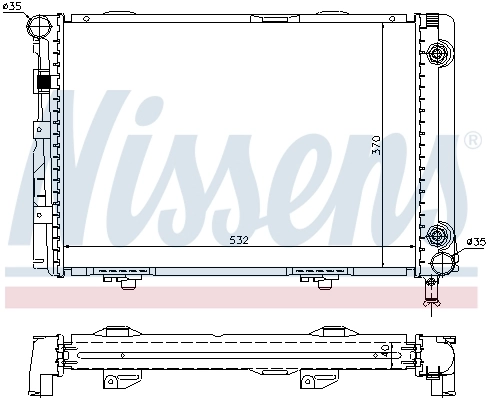 Radiador de esfriamento de motor 62557A Nissens