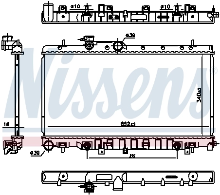 Radiador de esfriamento de motor Nissens 67711