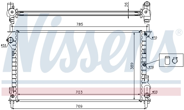Radiador de esfriamento de motor Nissens 62015A