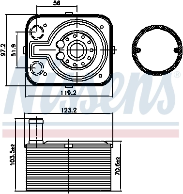 90655 Nissens Radiador de óleo (frigorífico), debaixo de filtro