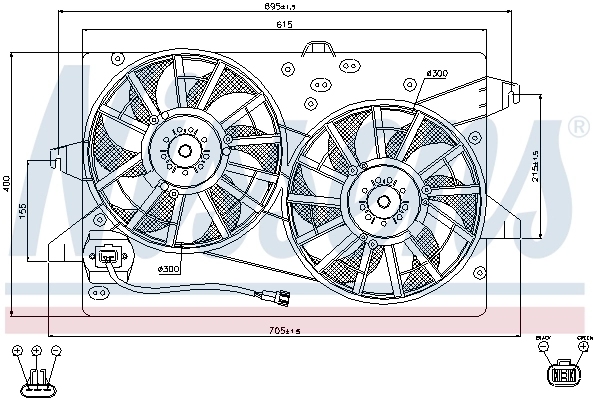 Difusor do radiador de esfriamento, montado com motor e roda de aletas Nissens 85483 preço, a partir de 219,30 USD