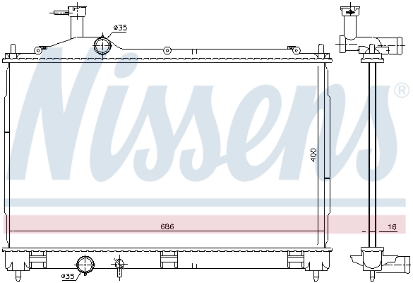 Radiador de esfriamento de motor 628967 Nissens