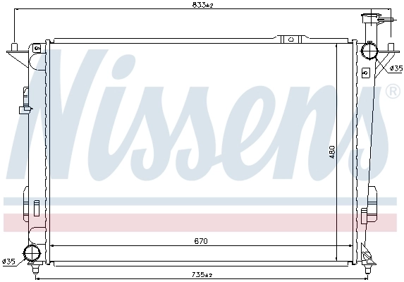 Radiador de esfriamento de motor 67522 Nissens