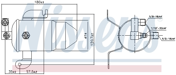 Tanque de recepção do secador de aparelho de ar condicionado Nissens 95011