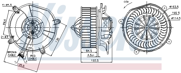 Motor de ventilador de forno (de aquecedor de salão) 87103 Nissens