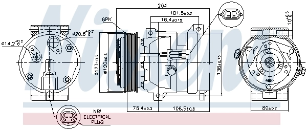 Compressor de aparelho de ar condicionado 89217 Nissens
