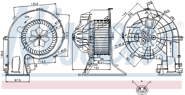 Motor de ventilador de forno (de aquecedor de salão) 87025 Nissens