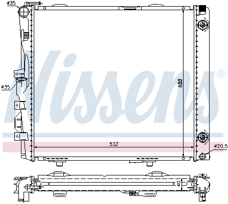 Radiador de esfriamento de motor 62683A Nissens