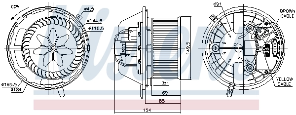 Motor de ventilador de forno (de aquecedor de salão) Nissens 87062