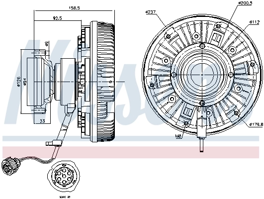 86094 Nissens Acoplamento viscoso de ventilador de esfriamento