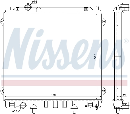 Radiador de esfriamento de motor 67483 Nissens