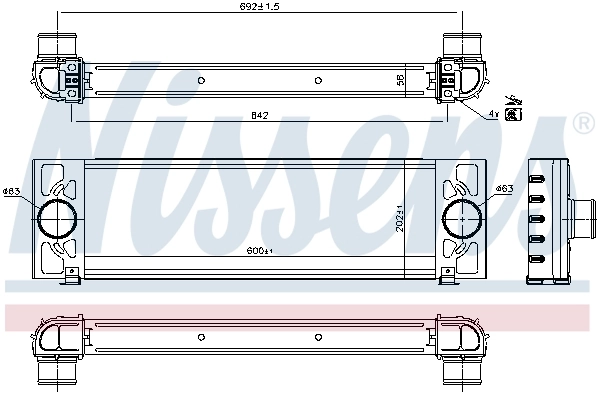 Radiador de intercooler Nissens 96066