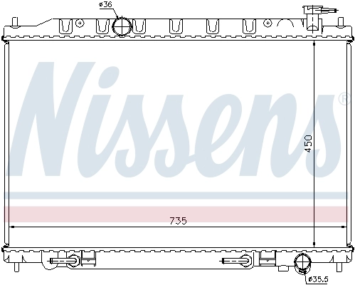 Radiador de esfriamento de motor Nissens 68712