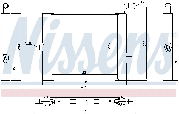 Radiador de esfriamento de motor adicional 64338 Nissens
