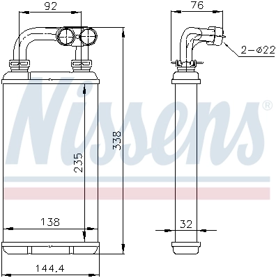 Radiador de forno (de aquecedor) Nissens 70519