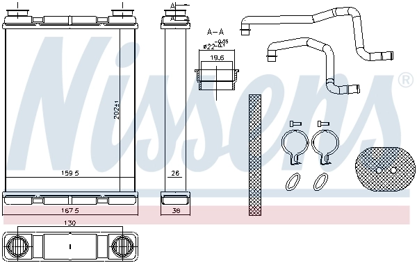 707203 Nissens Radiador de forno (de aquecedor)