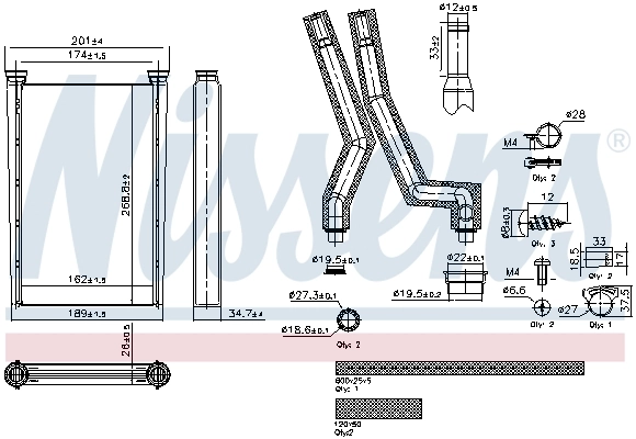 Radiador de forno (de aquecedor) para Mercedes Benz Truck TRUCK ACTROS 