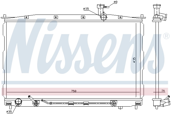 Radiador de esfriamento de motor Nissens 67505