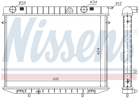 Radiador de esfriamento de motor 63244 Nissens